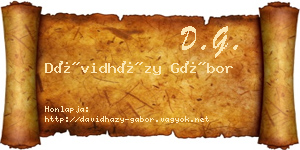 Dávidházy Gábor névjegykártya